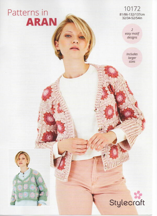 stylecraft grace aran 100g ball grace pattern 10172 32 54 inch chest