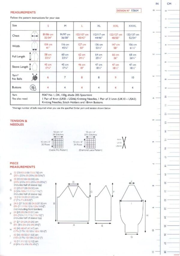 sirdar dk knitting pattern – 10664