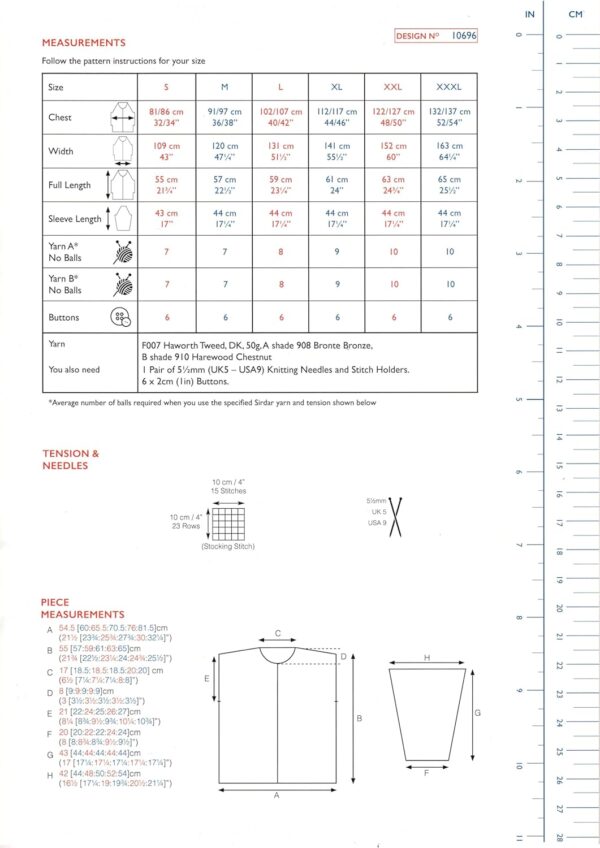 sirdar dk knitting pattern – 10696
