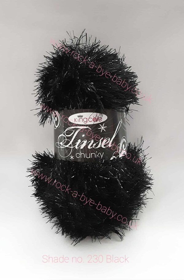 king cole tinsel : 50g ball 230 black