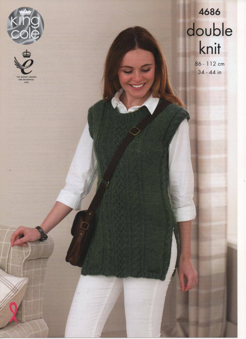 King Cole Aran 4686 (34 to 44 inch chest) - Buy Wool Online - Aran ...