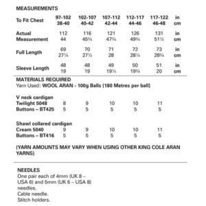 King Cole Aran : 38-48inches - 5960 - Image 2