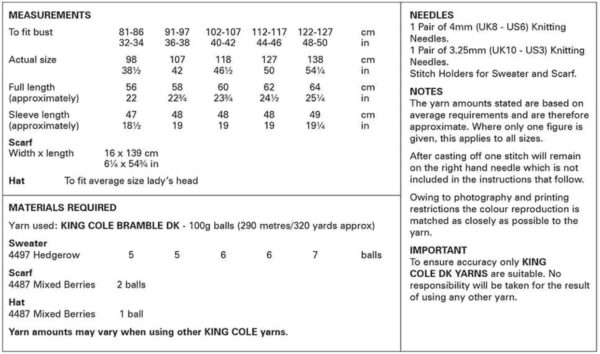 king cole dk – 32 50 inch – 6235