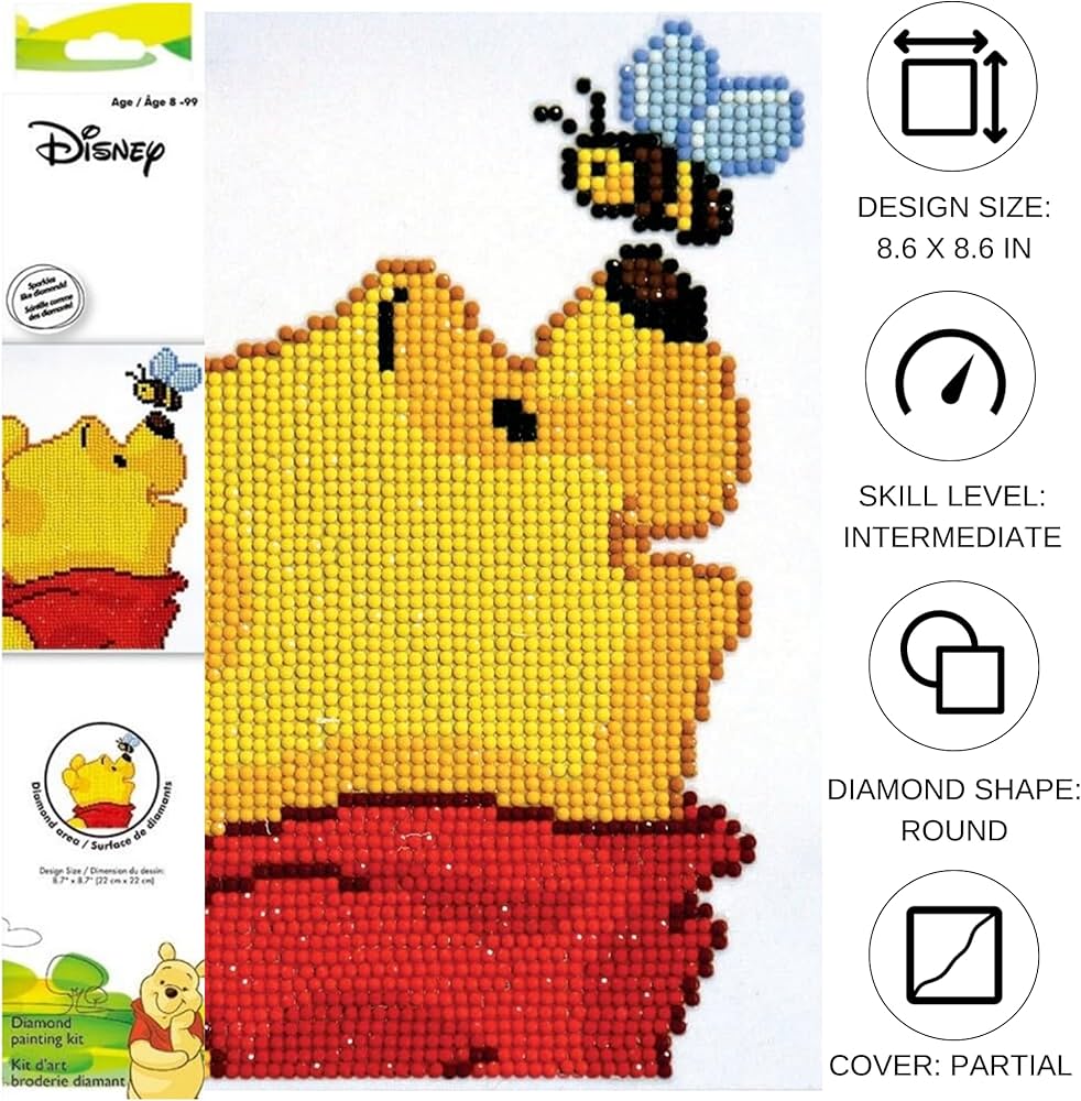 Diamond Dots Art Kit - Pooh and Bee - Buy Wool Online - Diamond Art ...