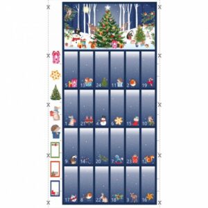 100% cotton advent calendar 82140 woodland christmas advent calendar blue/blue