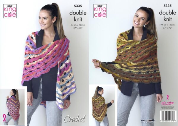King Cole Crochet Dk - 5335 - 37 x 72inch sq King Cole Crochet Dk - 5335 - 37 x 72inch sq