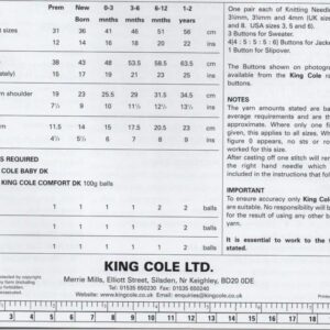 King Cole DK - 12-22 Inch Chest - 3014 - Image 2