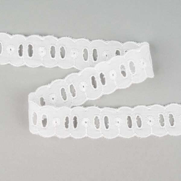 habicraft white broderie anglaise insertion ribbon / slotting ribbon