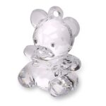 acrylic pram charms 301 large pink acrylic craft teddy. 4.5cm in length.