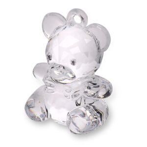 acrylic pram charms 301 large pink acrylic craft teddy. 4.5cm in length.