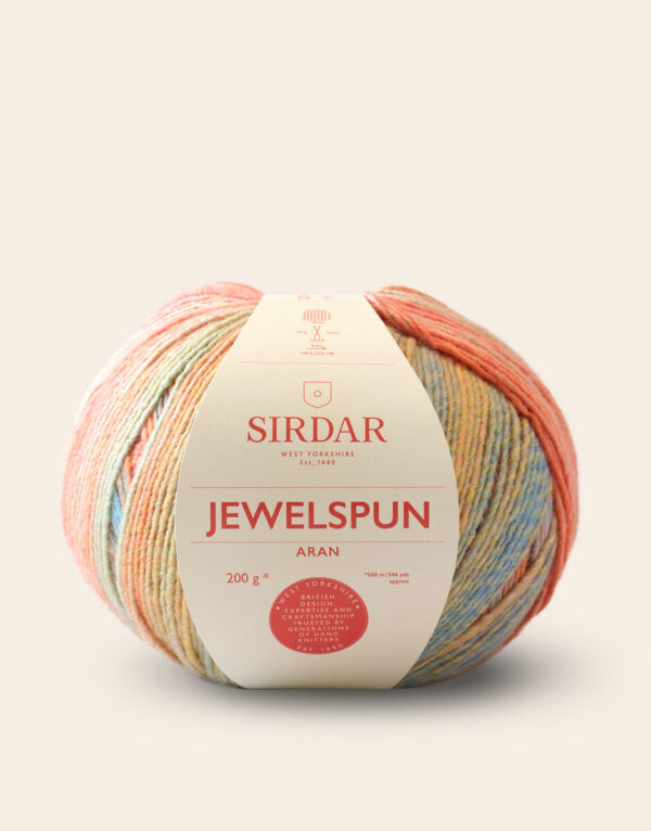 sirdar jewelspun aran 200g ball 849 citrine sunrise