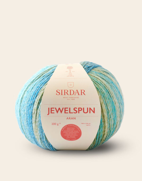 sirdar jewelspun aran 200g ball 851 evening aquamarine