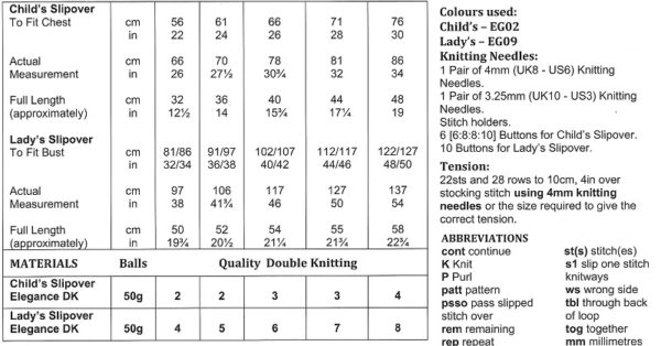 double knitting pattern 22 50 inch – jb989