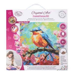 spring robin crystal art canvas kit 30x30 3