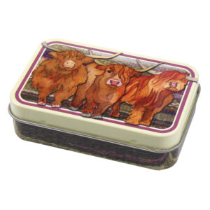 emma ball mini rectangular tin t320 highland coos – mini rectangular tin